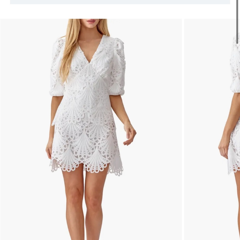 Adelyn Rae White Lace Mini Dress